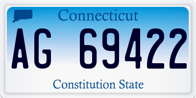 CT license plate AG69422
