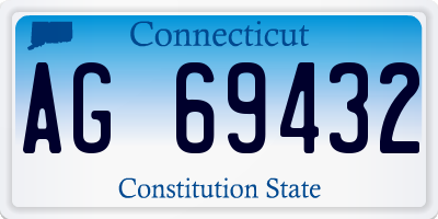 CT license plate AG69432