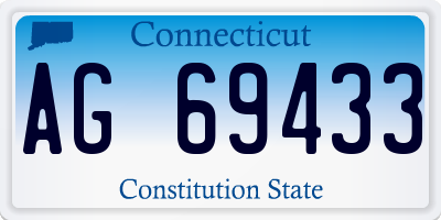 CT license plate AG69433
