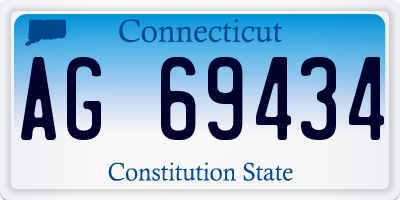 CT license plate AG69434