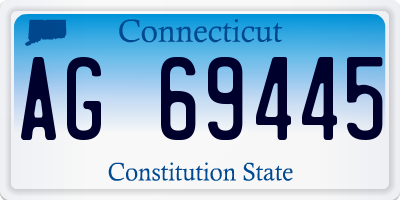 CT license plate AG69445