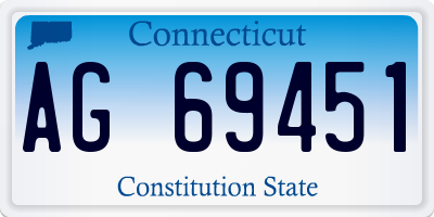 CT license plate AG69451