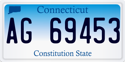 CT license plate AG69453