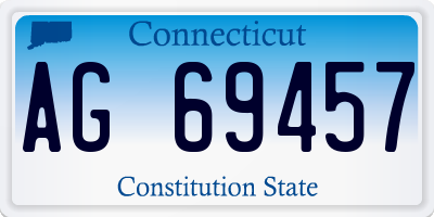 CT license plate AG69457