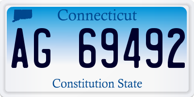 CT license plate AG69492