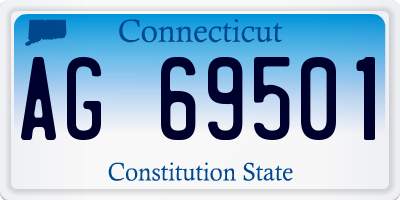 CT license plate AG69501