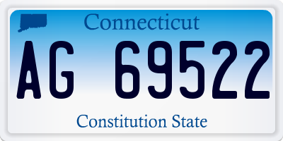 CT license plate AG69522
