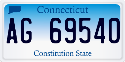 CT license plate AG69540