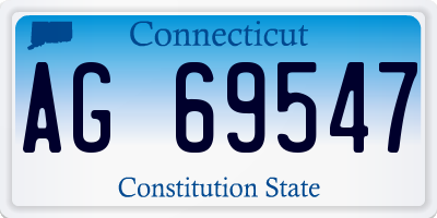 CT license plate AG69547