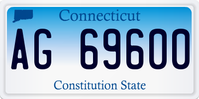 CT license plate AG69600