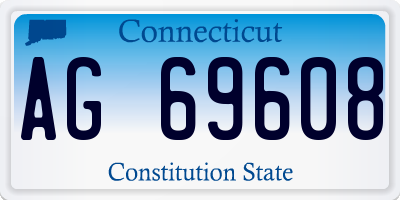 CT license plate AG69608