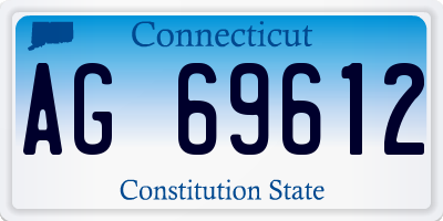 CT license plate AG69612