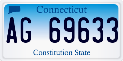 CT license plate AG69633