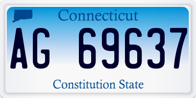 CT license plate AG69637