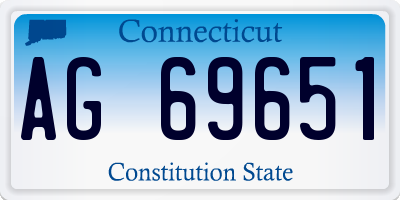 CT license plate AG69651