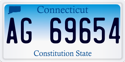 CT license plate AG69654