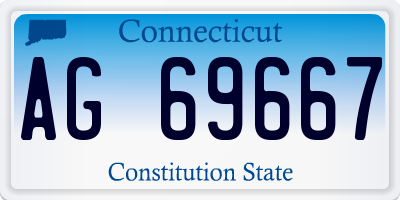 CT license plate AG69667