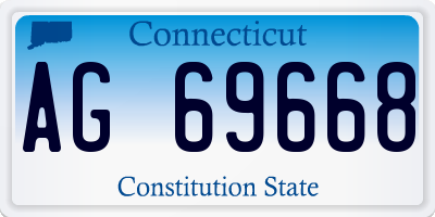 CT license plate AG69668