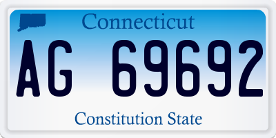 CT license plate AG69692