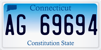 CT license plate AG69694