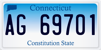 CT license plate AG69701