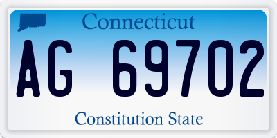 CT license plate AG69702