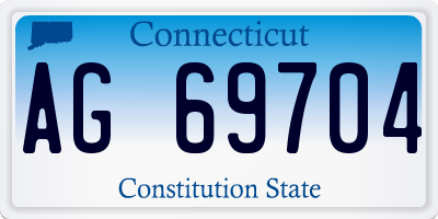 CT license plate AG69704