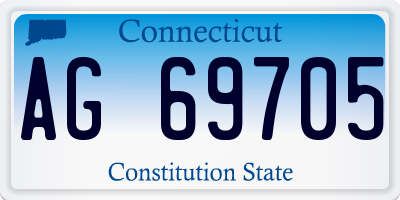 CT license plate AG69705