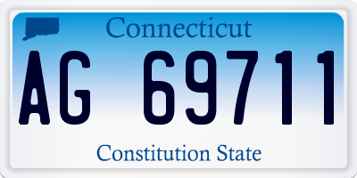 CT license plate AG69711