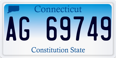 CT license plate AG69749
