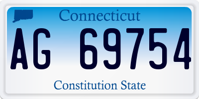 CT license plate AG69754