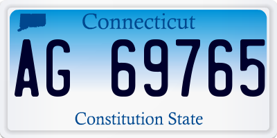 CT license plate AG69765