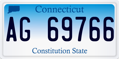 CT license plate AG69766