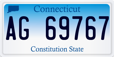 CT license plate AG69767