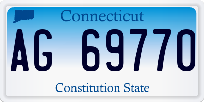 CT license plate AG69770