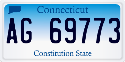 CT license plate AG69773