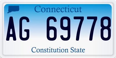 CT license plate AG69778