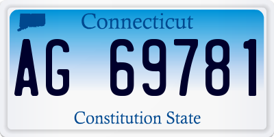 CT license plate AG69781