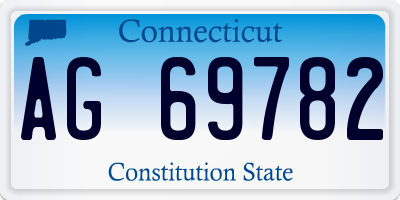CT license plate AG69782