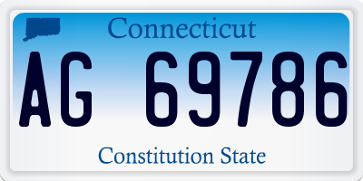CT license plate AG69786