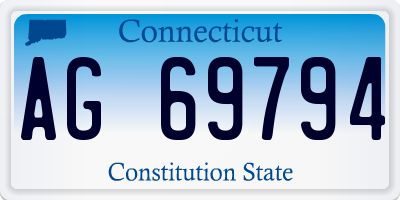 CT license plate AG69794