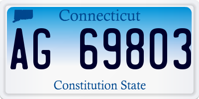 CT license plate AG69803