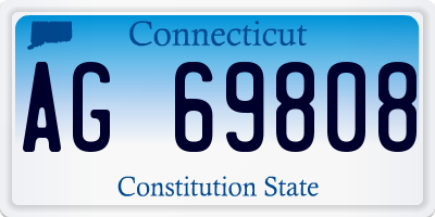 CT license plate AG69808
