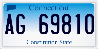 CT license plate AG69810