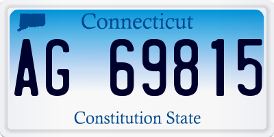 CT license plate AG69815