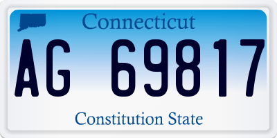 CT license plate AG69817