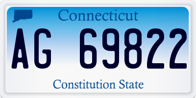CT license plate AG69822