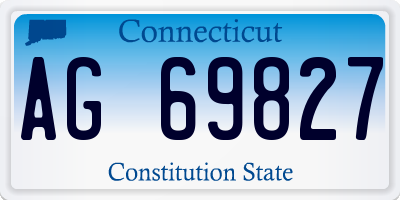 CT license plate AG69827