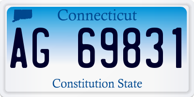 CT license plate AG69831