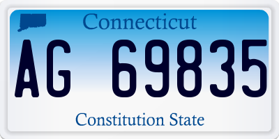 CT license plate AG69835